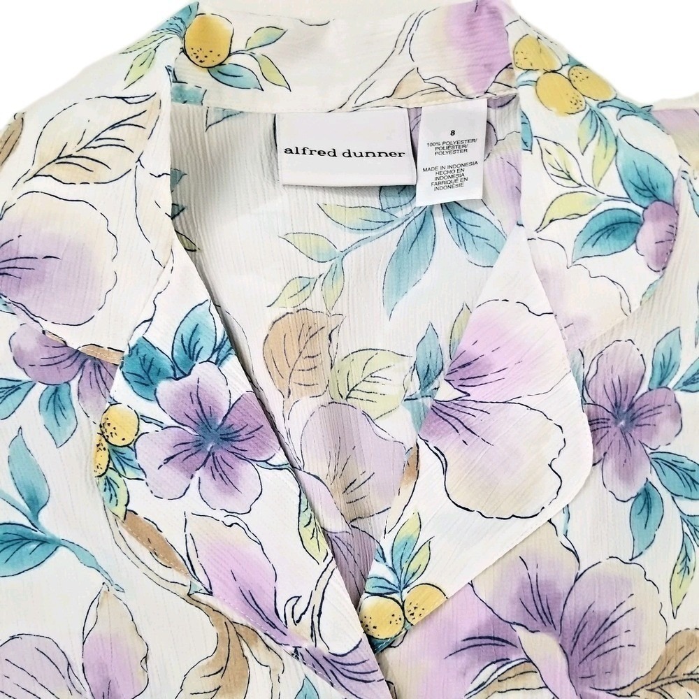 Alfred Dunner Top Blouse Floral Women's Size 8
